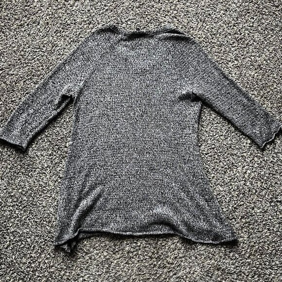 Gray Eileen Fisher V Neck Cotton Sweater, Small Womens Eileen Fisher Pullover - Picture 4 of 7